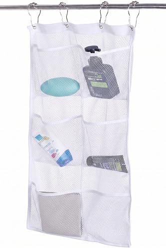 ALYER 6 Pocket Hanging Mesh Shower Caddy - Quick Dry Bathroom Organizer