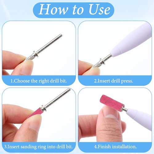 Styquenzer 6-Pack 3mm Mandrel Nail Drill Bits for Sanding Bands