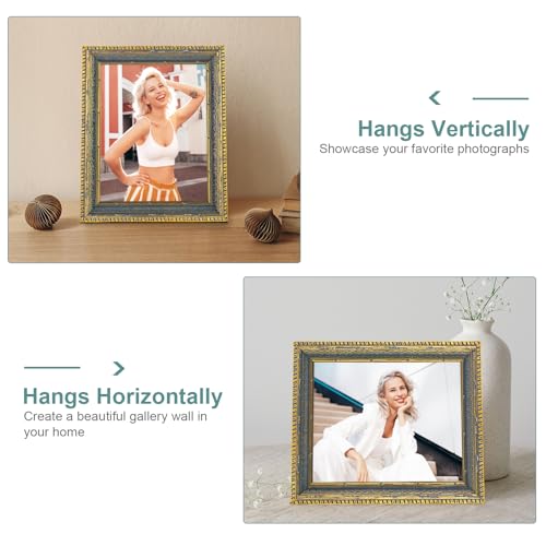 GULETHUN Vintage Gold 8x10 Ornate Picture Frame with Blue Accent