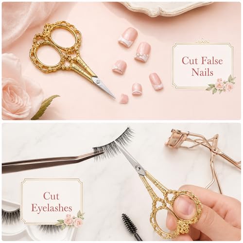 Viliqiou Vintage Stainless Steel Cuticle & Facial Hair Scissors