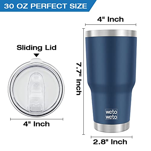 WETOWETO 30oz Stainless Steel Insulated Travel Tumbler - Navy Blue