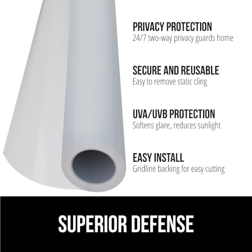 Gorilla Guard Frosted Window Privacy Film 29.5" x 78.7" - Two Way Sun Blocking
