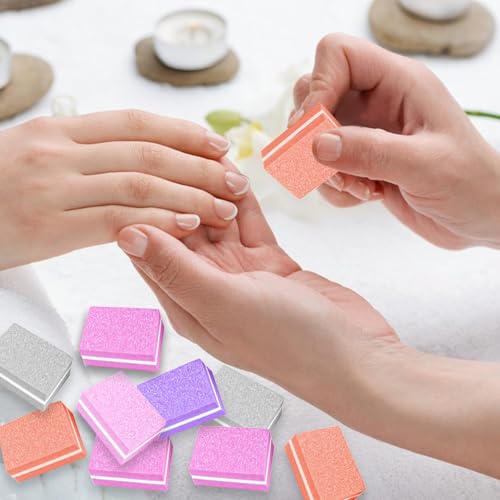 50 Pack Mini Nail Buffers 100/180 Grit Double-Sided Nail Files and Buffing Blocks for Acrylic and Natural Nails