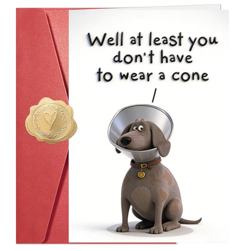 Funny Get Well Card - At Least You Don't Have To Wear A Cone