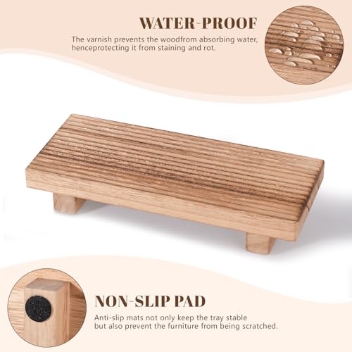 Brown Wooden Soap Holder Tray - 8.7" x 3.6" Farmhouse Decor
