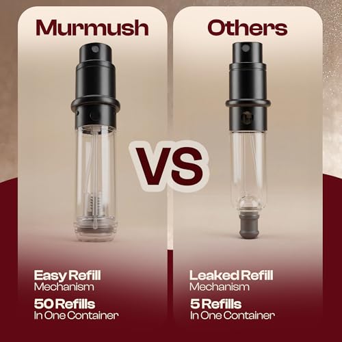 MURMUSH 5ml Refillable Perfume Atomizer Travel Spray Bottle