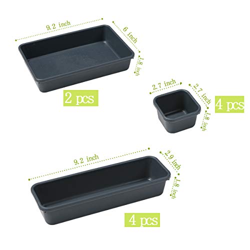 Interlocking Drawer Organizer Set for Kitchen, Office & Bathroom - 10 Pieces