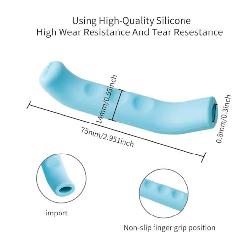 2 Pairs Silicone Brake Lever Covers for Bikes - Anti-Slip Handle Sleeves, Fits Mountain & Road Bicycles (Blue & Orange)