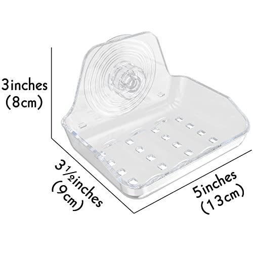Clear Self-Adhesive Wall-Mounted Soap Dish - Durable Plastic Holder