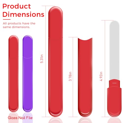 WOKOTO 2-Piece Glass Nail File Set with Cases, Dual-Sided Crystal Files