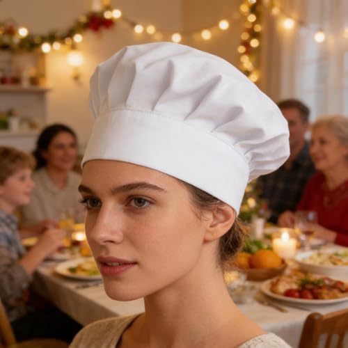 Unisex Adjustable Chef Hat - Reusable Kitchen Cooking Cap