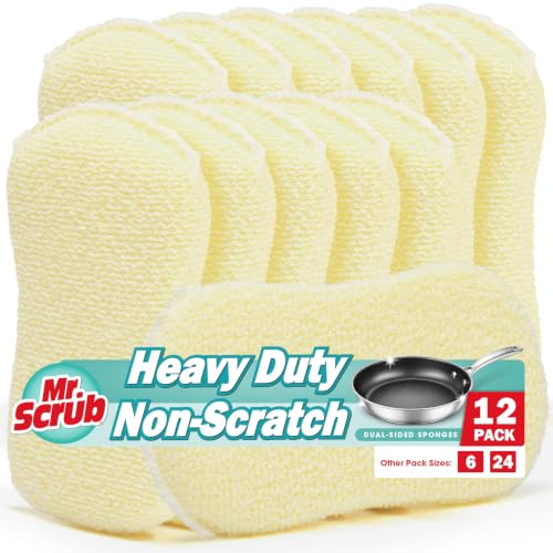 Mr. Scrub Odor-Resistant Kitchen Sponges 12-Pack, Non-Scratch