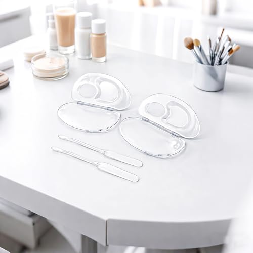 Transparent Acrylic Makeup Mixing Palette with Sealed Storage 2 PCS