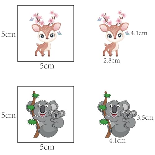 YOXYL 20pcs Cute Animal Temporary Tattoos for Kids Birthday Party Favors