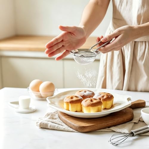 BLIGKO 3-Piece Fine Mesh Strainer Set, Stainless Steel Sieve for Kitchen