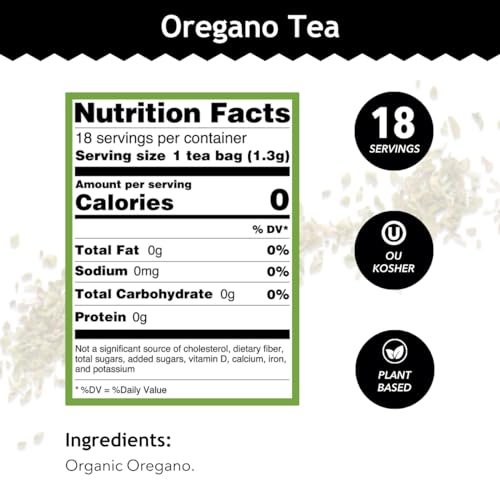 Buddha Teas Organic Oregano Herbal Tea - Caffeine-Free, 18 Tea Bags