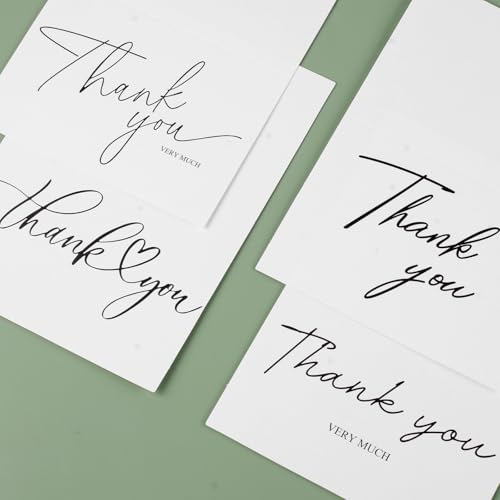 Azureal 52-Pack Thank You Cards with Envelopes & Stickers - 3.5x5 Inch Personalizable Notes for Weddings, Bridal Showers, Graduations & Business
