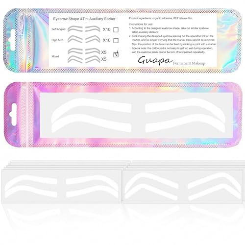 Guapa Disposable Eyebrow Design Stencil Stickers for Precision Shaping & Airbrush Brows