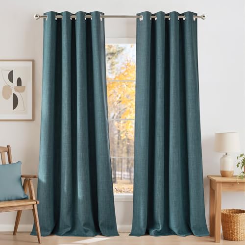 NICETOWN Greyish Blue Room Darkening Curtains - 84" Grommet Panels