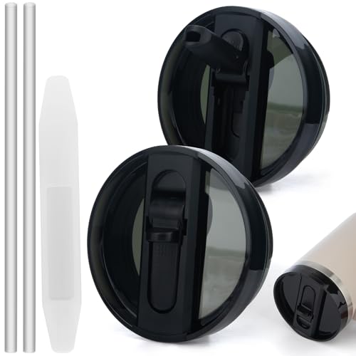 2 Pcs 40oz Tumbler Detachable Flip Straw Lid For Stanley Cup Accessories,Leak Proof Cup Top Lids BPA Free Spill Sproof Straw Cover Replacement for Stanley Quencher Protour