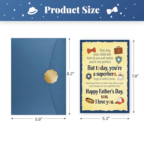 Funny Father's Day Card for Son | Humorous Greeting Card with Envelope