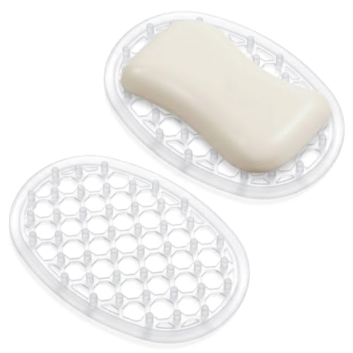 Neyauo Silicone Soap Dish Set - Non-Slip Holder with Drainage