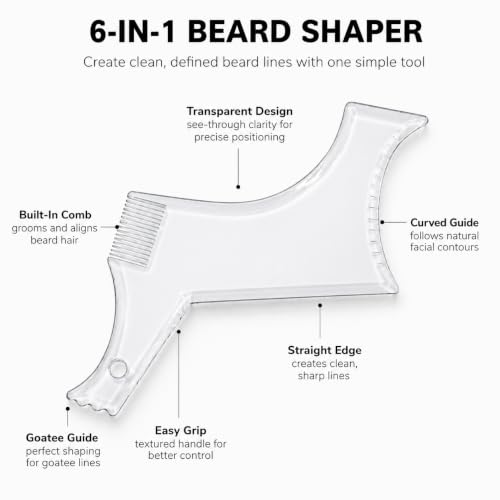Ryidkcs Beard Shaping Tool and Template Comb for Men Grooming