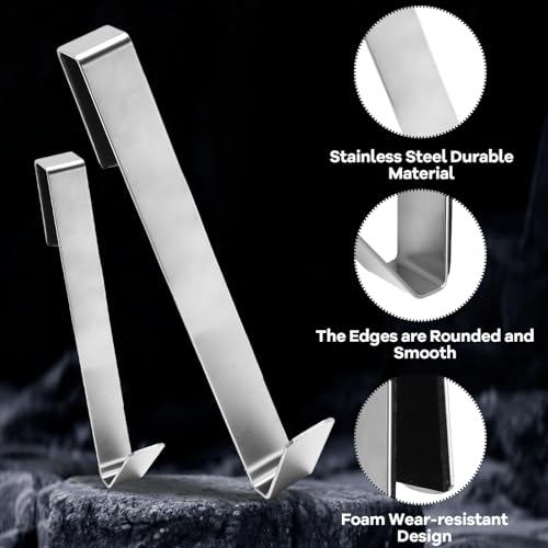 Stainless Steel Shower Door Hooks - 7 Inch, Drilling-Free, 3 Pack