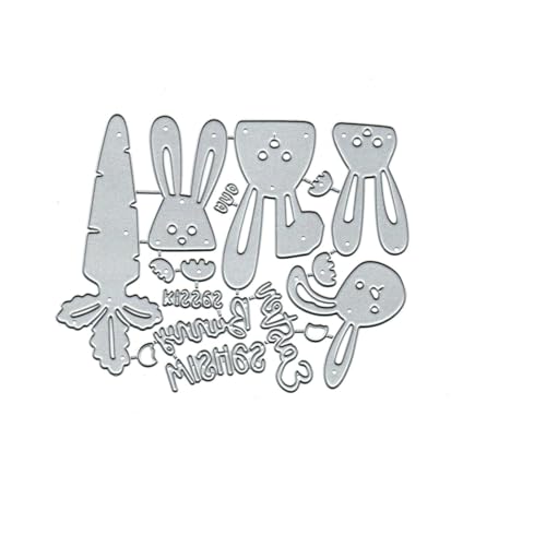 Easter Bunny Carrots Metal Cutting Dies for Card Making