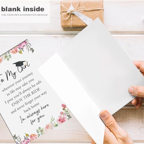 Floral Graduation Card for Daughter, Sister, or Niece - 8x5.3in