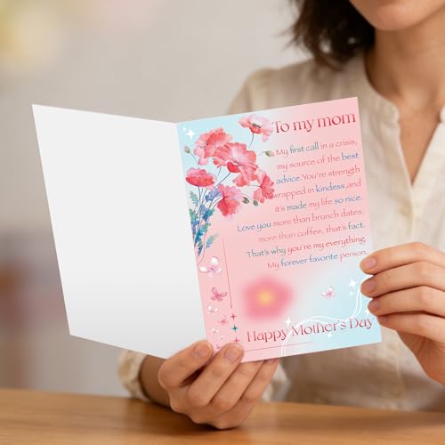 Happy Mother's Day Card with Envelope - 12x18 cm | Perfect for Mom