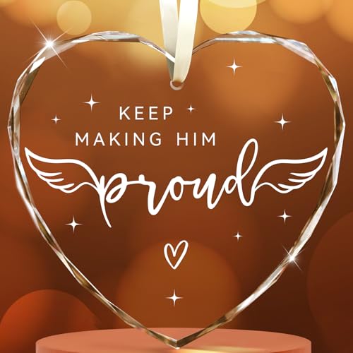Heart-Shaped Memorial Ornament for Loss of Dad - Keep Making Him Proud