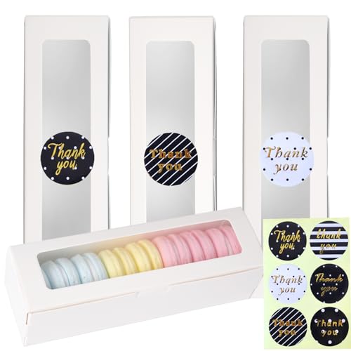 28 Pack Macaron Boxes with Clear Window - Bakery Packaging