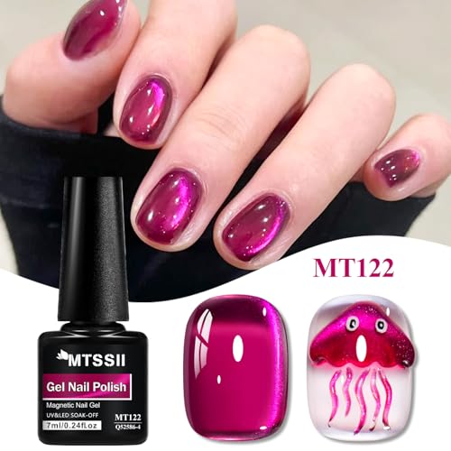 MTSSII Cat Eye Gel Nail Polish Sheer Pink Glass Jelly Magnetic Polish