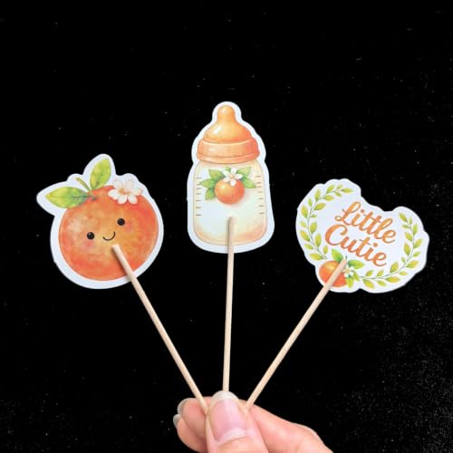ALISSAR 36 Pcs Baby Shower Cupcake Toppers - Little Cutie Theme