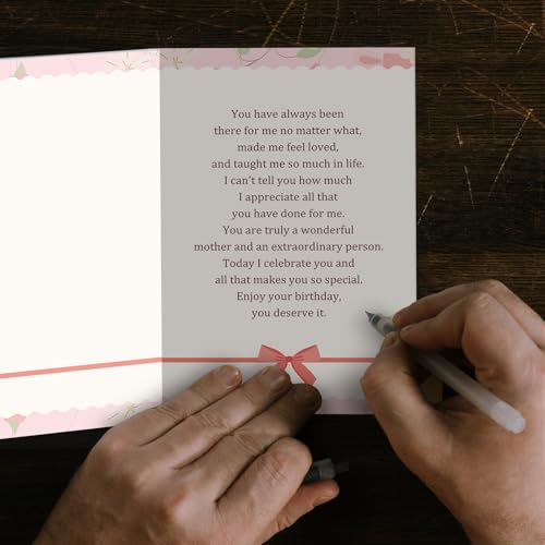 Heartfelt Mom Birthday Card from Son or Daughter - Elegant Design