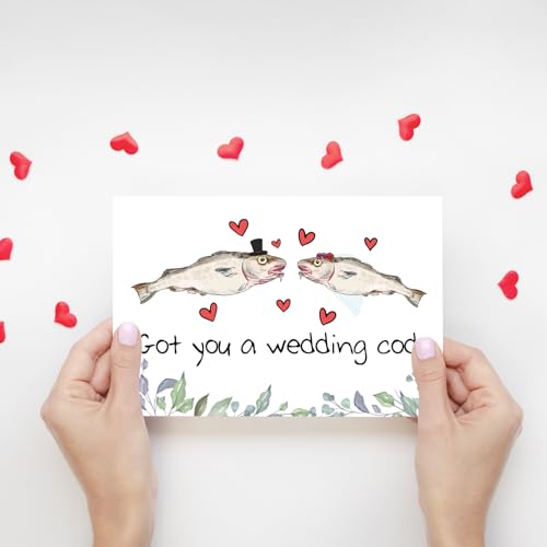 Funny Cod Pun Wedding Card - Newlywed Engagement Gift (#2)