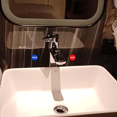 Self-Adhesive Hot Cold Water Signs - 1.42 Inch Acrylic Labels (2 Pack)