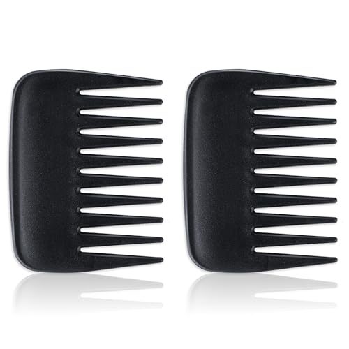 Wide Tooth Hair Detangling Palm Comb Set, 2 Pieces Mini Travel Anti-Static
