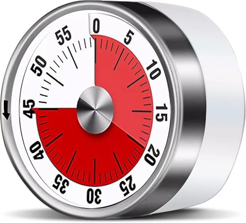 Visual Kitchen Timer - Magnetic Stainless Steel Countdown Timer for Cooking & Study