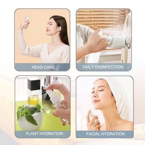 MUUZLL Travel Spray Bottles 2oz 50ml Clear Plastic Fine Mist 6 Pack