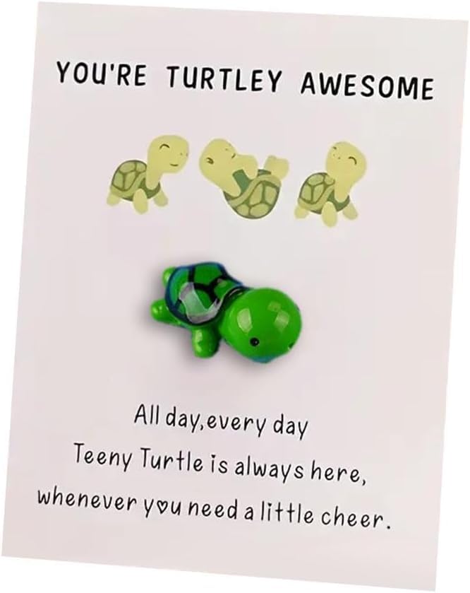 Mini Pocket Hug Turtle with Inspirational Card - You're Turtley Awesome Gift