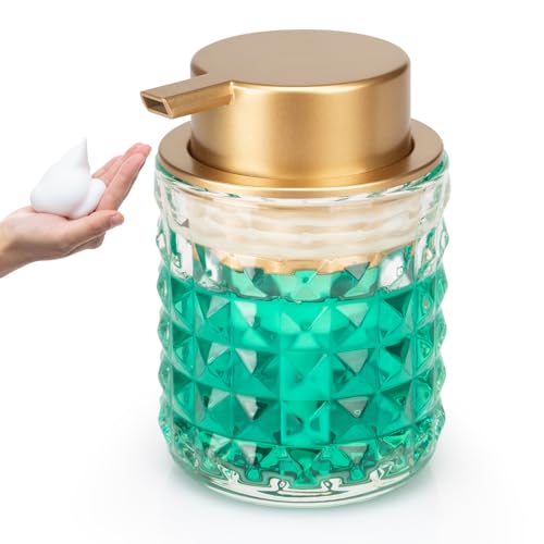 Glass Foam Soap Dispenser with Pump - 9oz Hand Lotion & Shampoo