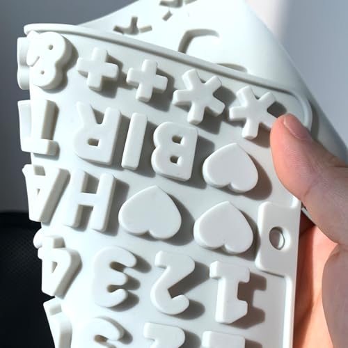 2-Pack Silicone Letter & Number Molds for Baking & Crafts