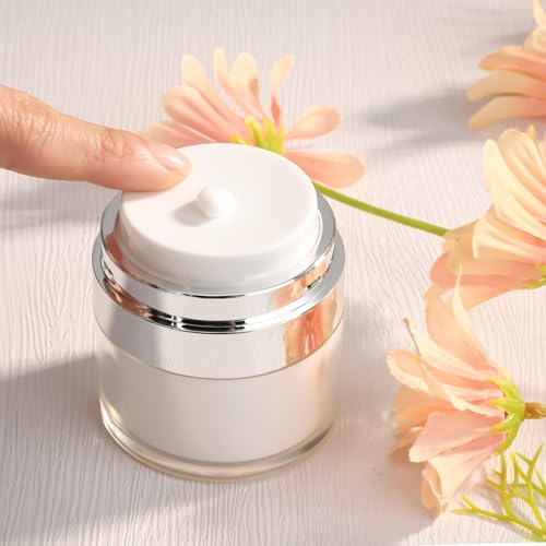 Airless Pump Jar 1.7oz Refillable Vacuum Cosmetic Dispenser