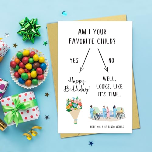 Funny Birthday Card for Mom - Am I Your Favorite Child? - Design 10