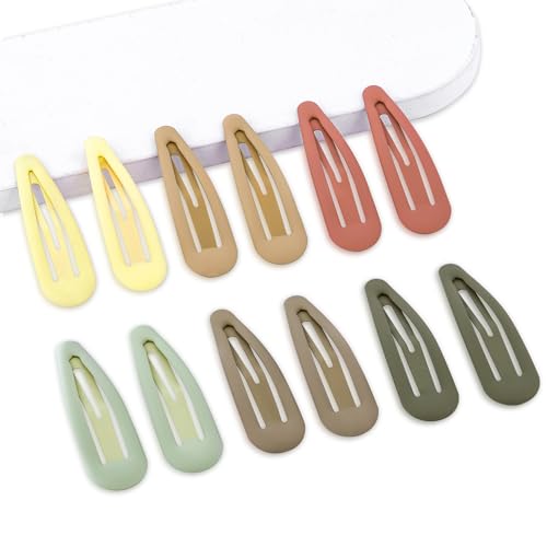 Cptots Metal Snap Hair Clips 12 PCS No Slip Hair Barrettes for Women