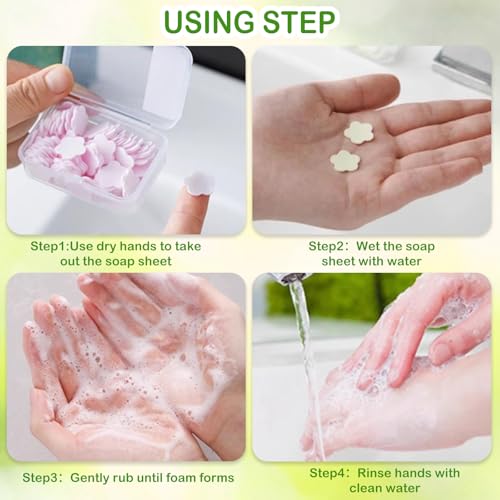 600PCS Portable Mini Soap Sheets ? Scented Disposable Hand Washing Paper, Travel-Friendly & Water-Soluble Soap for Camping, Hiking & Outdoor Use