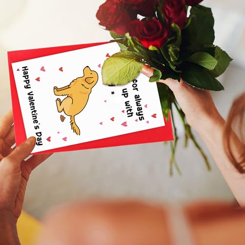 Funny Dog Valentine's Day Card with Gold Envelope - 8x5.2 in