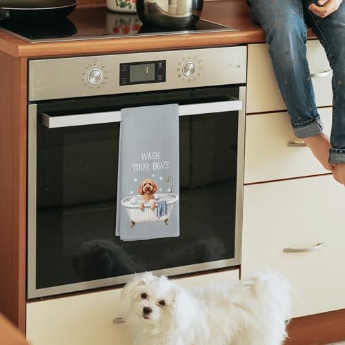 Goldendoodle Hand Towel - Wash Your Paws Microfiber Bathroom Dish Towel